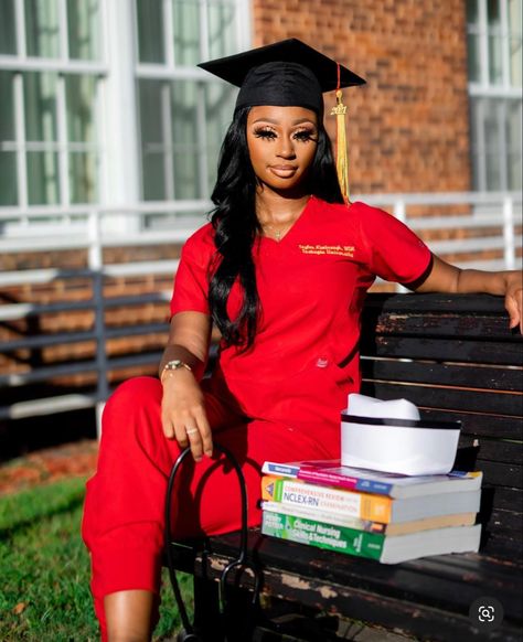 Tuskegee Graduation Pictures, Nurse Graduation Pictures Black, Nursing School Graduation Pictures Black Women, Cna Photoshoot Ideas, Scrub Graduation Pictures, Nurse Grad Photoshoot, Medical Assistant Graduation Pictures, Doctor Graduation Pictures, Black Nurse Photoshoot