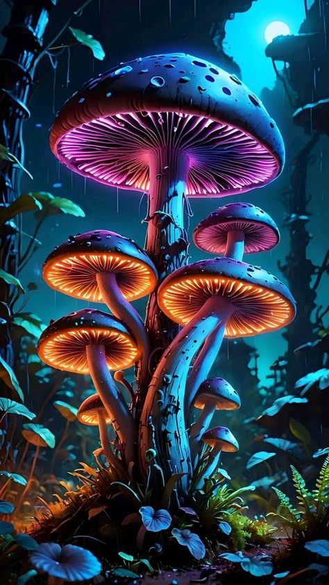 Crazy Mushrooms, Mushroom Wallpapers, Mushroom Land, Mushroom Painting, Dragonfly Tattoo Design, Mushroom Paint, Mushroom Wallpaper, Mushroom Pictures, Trippy Visuals