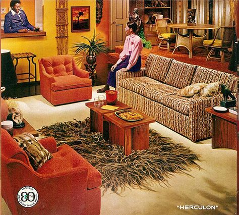 1973 - Do you eave vacuum that rug? 70s Apartment, 1960s Interior Design, 1970s Interior, 1960s Interior, 70s Interior Design, 1960s Home Decor, 1970s Home Decor, Retro Rooms, 1960s Home