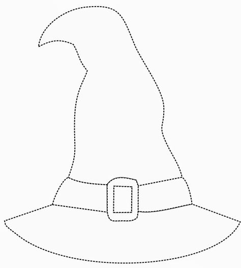 Witches Hat Drawing, Halloween Witch Drawing, Witch Hat Template, Witch Hat Drawing, Bricolage Halloween, Witch Drawing, Hat Template, Thanksgiving Activities, Halloween Coloring Pages