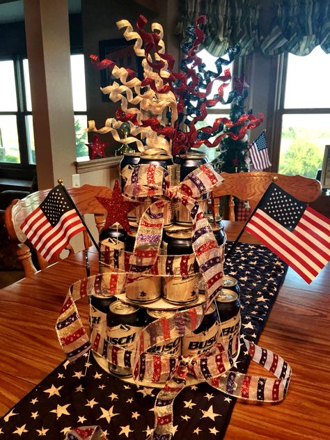 Welcome home, soldier! Beer can cake. Soldier Welcome Home Party, Soldier Coming Home, Home Party Ideas, Beer Can Cake, Military Diy, Soldier Party, Beer Can Cakes, Welcome Home Party, Welcome Back Party