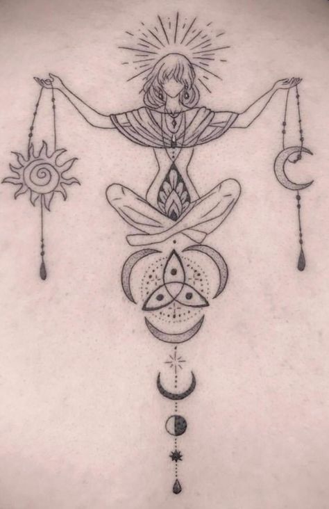 Libra Goddess Tattoos For Women, Libra Astrology Tattoo, Libra Sketch, Libra Tattoo Ideas Unique, Libra Goddess Tattoo, 42 Tattoo, Mystical Tattoos, Astrology Tattoo, Scale Tattoo