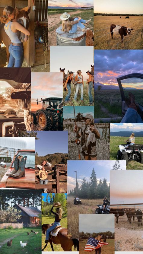 Country girl collage Country Collage, Western Collage, Country Photos, Montana Aesthetic, Country Girl Aesthetic, Cute Winnie The Pooh, Western Life, Country Kids, Country Lifestyle