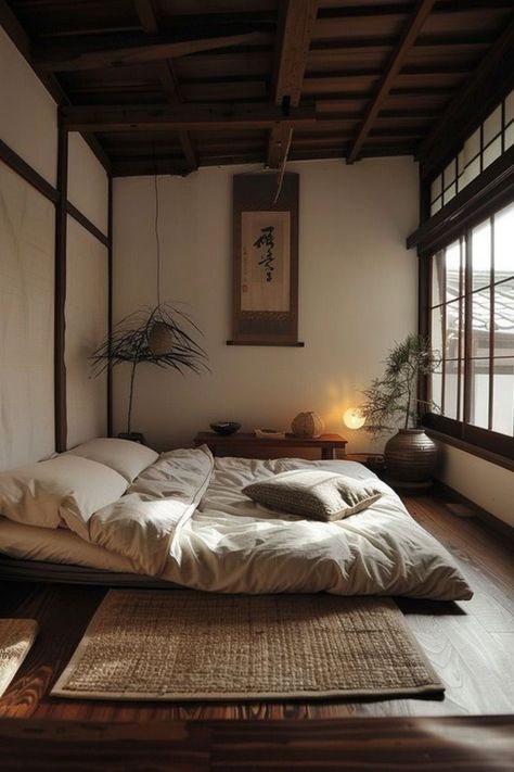 Top Bedroom Ideas, Japanese Inspired Bedroom, Japanese Style Bedroom, Minimalist Bedroom Ideas, Japanese Apartment, Bedroom Ideas For Small Rooms, Japanese Bedroom, Small Bedroom Ideas, Japanese Interior