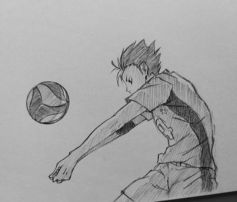 Haikyuu Easy Drawing, Haikyuu Sketch Pencil, Volleyball Drawing, Volly Ball, Haikyuu Aesthetic, Motion Lines, Yamaguchi Tadashi, Anime Drawing Sketches, Ball Drawing