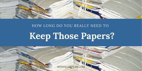 How long do you need to keep records? What about bank statements and tax records? A helpful guide on how long to keep all important papers. Tax Organization, Family Emergency Binder, Paper Clutter Organization, Estate Planning Checklist, Emergency Binder, Life Binder, Paper Clutter, Family Emergency, Finance Organization