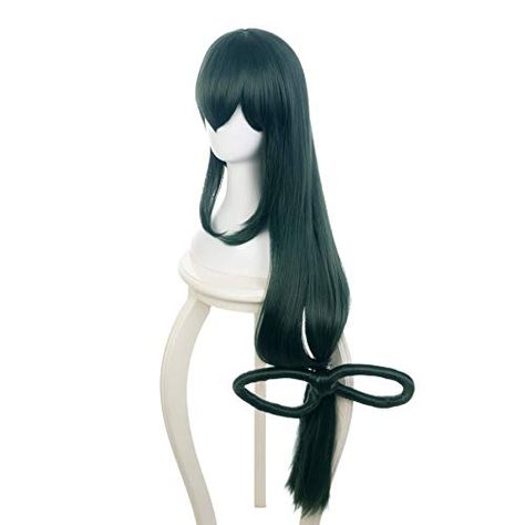 Tsu Cosplay, Tsuyu Asui Cosplay, Asui Tsuyu, Good Quality Wigs, Green Wig, Light Blonde Hair, Cheap Wigs, Halloween Wigs, Halloween Costume Accessories