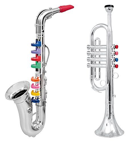 Click n' Play Set of 2 Musical Wind Instruments for Kids ... {affiliate link} https://www.amazon.com/gp/product/B016TS9O8A/ref=as_li_ss_tl?ie=UTF8&psc=1&linkCode=ll1&tag=jodyhawkins09-20&linkId=4812fe6cf64a089d2d38387f2e9fd14f&language=en_US Toy Trumpet, Trumpet Instrument, Wind Instruments, Toy Instruments, Acoustic Guitar Lessons, Diy Musical Instruments, Kids Create, Trumpets, Play Toys