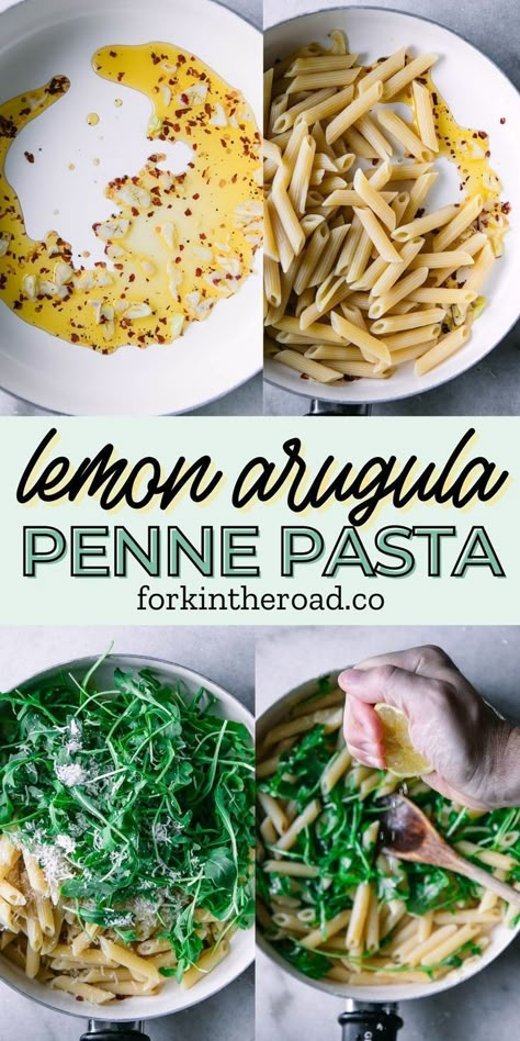 Jan 18, 2023 - An easy lemon arugula pasta in a simple garlic and chili infused olive oil sauce. Super simple and ready in only 20 minutes! Lemon Arugula Pasta, Chili Infused Olive Oil, Olive Oil Sauce, Arugula Pasta, Arugula Recipes, Eureka Springs Arkansas, Simple Pasta, One Pot Dinners, Lemon Pasta