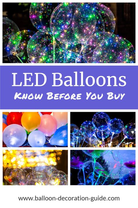 LED balloons set beautiful highlights for your birthday, wedding or other event. Find out how they work, how long they last, whether they are safe and reusable. Click the image to read my review now. #balloonguide Reusable Led Balloons Wedding, Led Helium Balloons Wedding, Wedding Led Balloons, Reusable Led Balloons, Led Ballons Decoration Birthday, Led Balloons Centerpiece, Led Balloon Centerpiece Ideas, Lighted Balloons Wedding, Diy Led Balloons