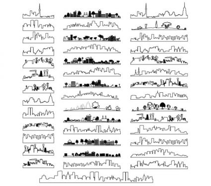 City Outline Tattoo, City Outline Drawing, City Line Drawing, Town Silhouette, Flower Drawing Sketch, Silhouette City, City Outline, Drawing City, Skyline Silhouette