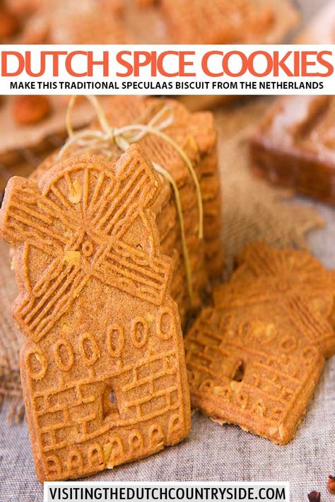 Spiced Biscuits Recipe, Cinnamon Spice Cookies, Dutch Christmas Decor, Dutch Christmas Recipes, Spiced Cookies Recipe, Dutch Christmas Food, Stamped Cookie Recipe, Dutch Christmas Traditions, Dutch Biscuits