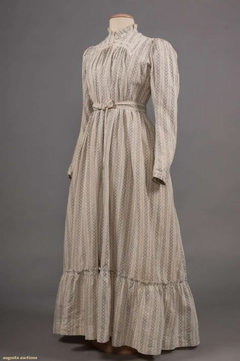 Wrapper, cotton, American, ca. 1890 1890 Dress, 1890s Dress, History Bounding, Tea Gown, 1890s Fashion, Old Dress, Historical Clothes, Dress History, Edwardian Dress