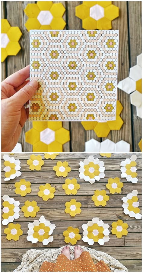 Epp Quilt, Hexie Quilts Patterns, Grandma Crafts, Charm Quilts, Quilting 101, Flower Garden Quilt, Hexie Quilt, Hexagon Quilts, English Paper Piecing Quilts