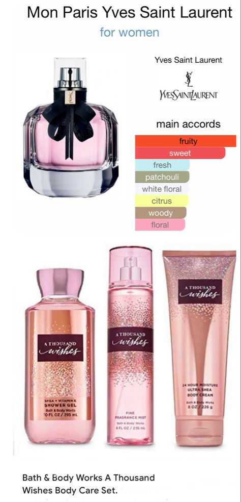 Bath And Body Works Best Scents, A Thousand Wishes Scent Combo, A Thousand Wishes Perfume Layering, Ysl Libre Intense Perfume Combo, Bath And Body Works Perfume Pairing, Thousand Wishes Perfume, Bath And Body Works Layering Combos, A Thousand Wishes Perfume, Into The Night Perfume Combo