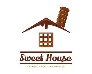 Shop Name Ideas, Logo Bakery, Logo Cake, Chimney Cake, Chocolate House, Trendy House, Craftsman Farmhouse, Sweet House, House Logo Design