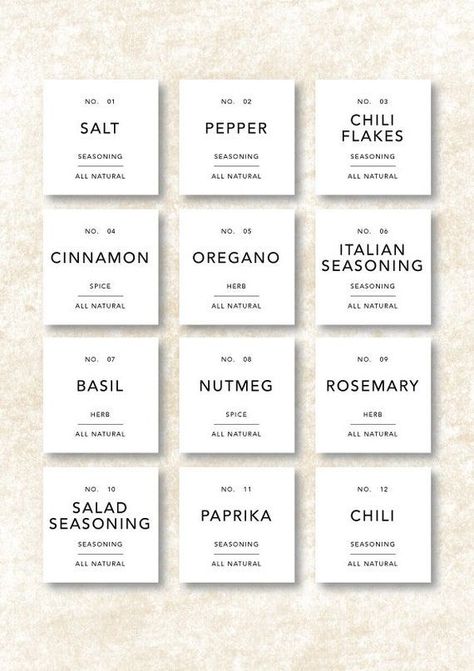 Jar Labels for Spices Herbs or Seasoning Minimalist DIY | Etsy in 2022 | Jar labels, Printable labels, Spice jar labels Spices Labels, Pantry Labels Printable, Diy Pantry Labels, Kitchen Jar Labels, Minimalist Diy, Herb Labels, Spice Jar Labels, Diy Spices, Kitchen Labels