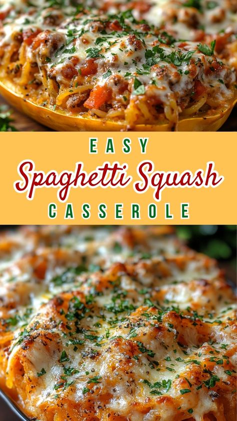 Easy Dinner Recipes Your Family will Love: Easy Spaghetti Squash Casserole Recipes With Marinara Sauce Healthy, Turkey Spaghetti Squash Recipes, Best Way To Make Spaghetti Squash, Spaghetti Squash Recipes Red Sauce, Spaghetti Squash Recipes Tomato Sauce, Squash Casserole Keto Friendly, Spaghetti Squash Italian Recipes, Stuff Spaghetti Squash Recipes, Green Chile Chicken Stuffed Spaghetti Squash