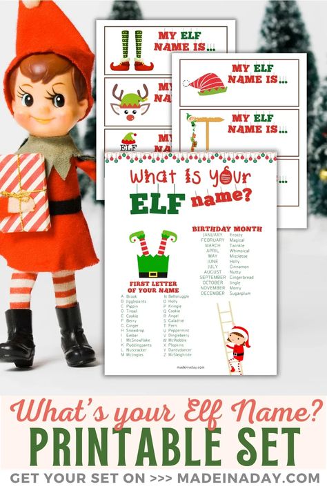 Unleash the magic of Christmas with our Printable Whats Your Elf Name Generator. Create playful elf personas for your Elf on the Shelf antics! Grab the set! elf names generator, elf names, elf on the shelf names funny, name your elf Elf Name Game, Elf On The Shelf Names, Your Elf Name, Christmas Elf Names, Elf Name Generator, Whats Your Elf Name, Names Generator, Elf Names, Games For Fun