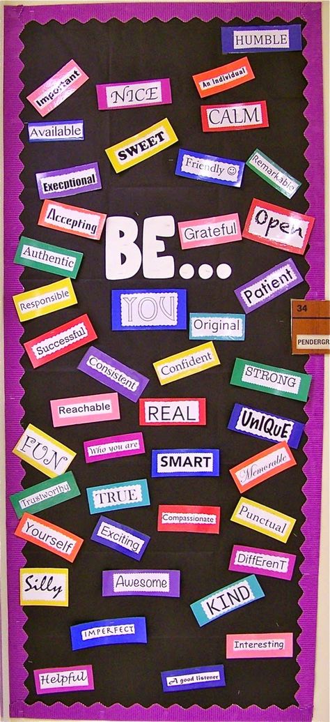 Be Yourself Bulletin Boards, I Am Bulletin Board, Affirmation Bulletin Board, Elementary Bulletin Boards, Kindness Week, Training Quotes, Library Bulletin Boards, Learning Tips, Classroom Bulletin Boards