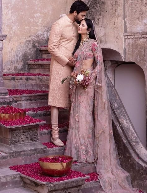 Wedding Matching Outfits, Engagement Looks, Bride Reception Dresses, Vicky Kaushal, Engagement Photography Poses, Couple Wedding Dress, Couple Poses Photography, Wedding Lehenga Designs, Indian Bride Outfits