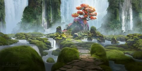 Fantasy Locations, Concept Art World, Landscape Concept, Fantasy Worlds, Fantasy Setting, Biome, Fantasy Places, Environment Art, Art Et Illustration