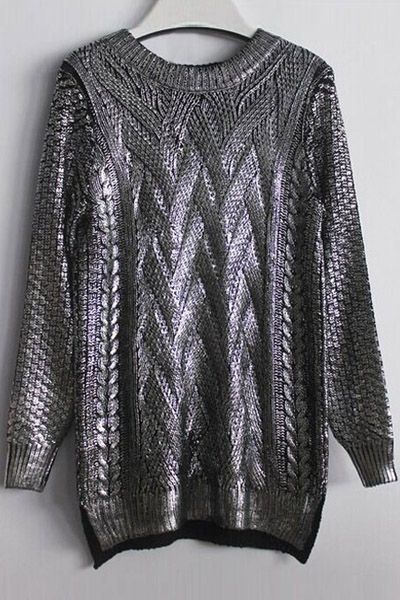 High-Low Hem Sparkle and Glitter Sweater Glitter Sweater, Sequin Fashion, Womens Jumpers, Sparkle Sweater, Collars For Women, Brunch Outfit, Solid Clothes, Cute Sweaters, Knitted Pullover Sweaters