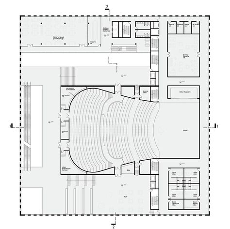 Gallery of Cankaya Art Center, Concert Hall and Municipality Building / SO? - 2 Theatre Plan, Auditorium Architecture, Harpa Concert Hall, Concert Hall Architecture, Auditorium Design, Theater Architecture, Hall Flooring, Walt Disney Concert Hall, Conference Hall