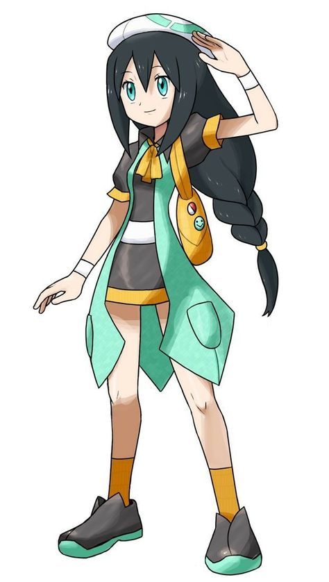 Pokemon Player Characters, Pokemon Trainer Oc, Pokemon Trainer Costume, Pokemon Trainer Outfits, Female Pokemon Trainers, Lusamine Pokemon, Female Trainers, Pokemon Rpg, 3d Karakter