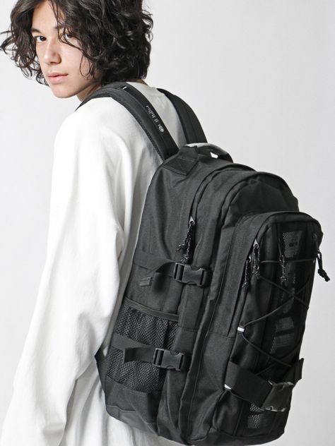 Editor's NotesThis backpack has enough storage and fastening buckles.*There is an additional charge when purchasing a key ring.- Backpack- Enough storage- Fastening buckle at the chest- Pocket details inside and outside- Versatile itemMeasurements(in.)One size- Width: 12.59 in.- Height: 18.11 in.- Depth: 9.44 in.Composition & Care- Polyester- Please check the care labelDesigner- by bubilian Person Wearing Backpack Reference, Wearing Backpack Reference, Person With Backpack Reference, Person With Backpack, Backpack Reference, Wearing Backpack, Black Backpack, Pocket Detail, Outdoor Travel