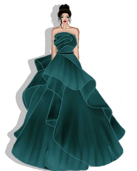 Ball Gown Fashion Illustration, Party Wear Dress Illustration, Party Wear Illustration, Frock Drawing, Bride Fashion Illustration, Fashion Designer Aesthetics, Fashion Illustration Poses, Fashion Design Classes, Arte Aesthetic