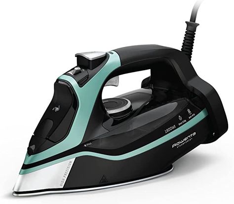 Rowenta Steam Force Stainless Steel Soleplate Steam Iron for Clothes 400 Microsteam Holes 1800 Watts Portable, Ironing, Fabric Steamer, Garment Steamer DW9440 Iron For Clothes, Fabric Steamer, Iron Steamer, Garment Steamer, Laundry Supplies, Silk Linen, Steam Iron, How To Iron Clothes, Water Stains