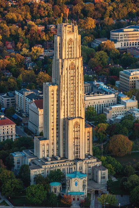 Cathedral Of Learning, Pittsburg Pa, Pittsburgh City, Fall Morning, School Campus, Coaster Sets, University Of Pittsburgh, Usa States, Steel City