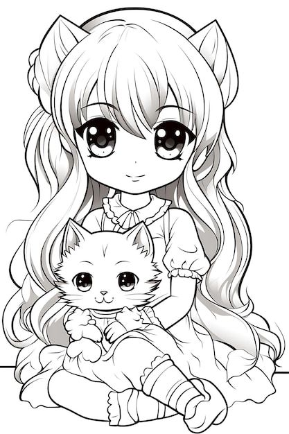 Coloriage Kawaii | Premium Vector #Freepik #vector #chibi #coloriage #style-manga #pages-coloriages Ladybug Coloring Page, Kawaii Coloring Pages, Coloring Pencils, Paw Patrol Coloring, Paw Patrol Coloring Pages, Unique Coloring Pages, Cute Doodle Art, Cool Coloring Pages, Flower Coloring Pages