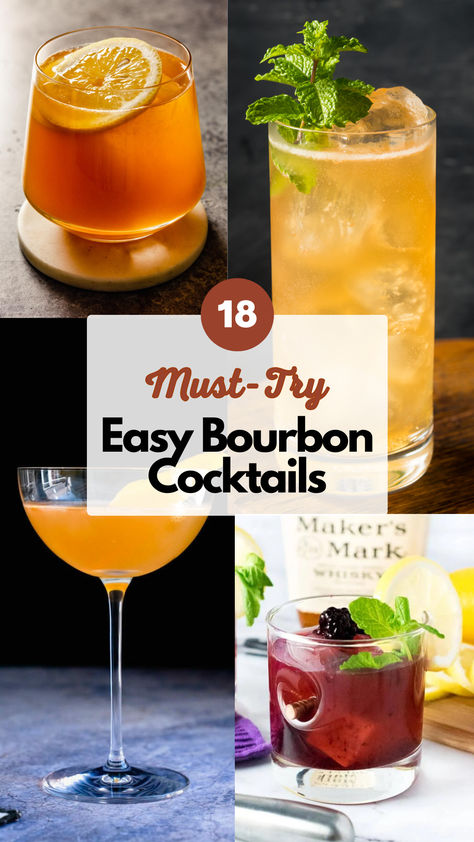 Easy Bourbon Cocktails Bourbon Based Cocktails, Fall Bourbon Drinks Cocktail Recipes, Whiskey Drinks For Women, Bourbon And Cider Cocktail, What To Mix With Bourbon, Old Forester Bourbon Cocktails, Easy Whisky Cocktails, Bourbon Signature Cocktail, Whiskey Bourbon Drinks