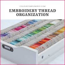 Embroidery Thread Storage - Colour Complements Craft Room Design Layout, Embroidery Floss Organization, Cross Stitch Organization, Thread Storage Ideas, Floss Organization, Embroidery Thread Storage, Embroidery Thread Crafts, Embroidered Hair Accessories, Embroidery Floss Storage