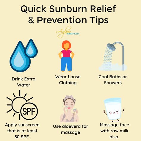 Instant Sunburn Relief tips Sunburn Face, Severe Sunburn, Sunburn Remedies, Dermatologist Recommended Skincare, Life Skills Lessons, Sunburn Relief, Skincare Guide, Face Tips, Skincare Business