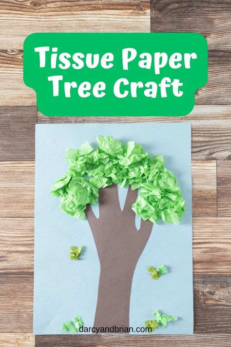 Tissue Paper Tree Craft, Tissue Paper Crafts For Kids, Tissue Paper Tree, Paper Tree Craft, Tissue Paper Trees, Art Centers, Recycled Paper Crafts, Tissue Paper Crafts, Kindergarten Art Projects