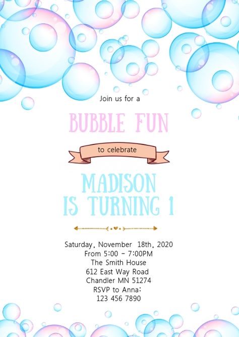 7,130+ Birthday Invitation Bubbles Customizable Design Templates | PosterMyWall Bubble Pool Party, Bubble Invitations, Bubble Birthday Parties, Fun Invitation, Bubble Birthday, Bubble Fun, Bubble Party, Kids Bubbles, Invitation Design Template