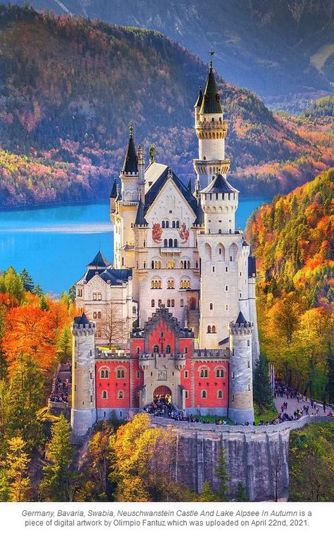 Castle Bavaria, Castles To Visit, Disneyland Castle, Zermatt Switzerland, Beach Sunset Wallpaper, Famous Castles, Vacation Photography, Watercolor Architecture, European Castles