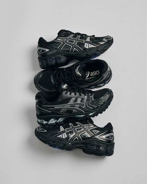 We are so back (in black). Masters of the monochromatic, ASICS treats us to triple-black looks at the GEL-KAYANO™ 14 and GEL-NIMBUS™ 9. Shop now at the link in bio. Asics Gel Nimbus 9, Gel Nimbus 9, Black Asics, Shoe Ideas, Back In Black, Swag Shoes, Triple Black, Sneakers Men Fashion, Asics Gel