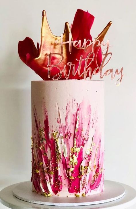 Artistic Cake, Modern Birthday Cakes, 50 Party, Cakes Decor, Cookie Making, Beautiful Cake Designs, Buttercream Cake Decorating, Elegant Birthday Cakes, Tall Cakes