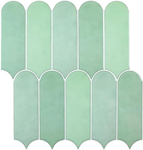 Green Peel and Stick Backsplash, Self Adhesive Sage Green Peel and Stick Backsplash Feather Tile, Removable Renter Friendly Backsplash Stick on Wall Tiles for Kitchen Bathroom (10 Sheets) - Amazon.com Peel And Stick Tub Surround, Renter Friendly Backsplash, Feather Tile, Feather Mosaic, Wall Tiles For Kitchen, Stick On Wall Tiles, Removable Backsplash, Acrylic Wall Panels, Backsplash Wallpaper