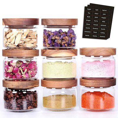 Coffee Grain, Kitchen Container, Mini Glass Jars, Storing Spices, Food Canisters, Kitchen Seasoning, Spice Jar Set, Glass Spice Jars, Glass Transparent