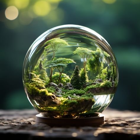 Ai made me do it Artificial Terrarium, Terrarium Art, Water Ball, Pocket Garden, Polymer Project, Beautiful Leaves, Glass Products, Beautiful Love Pictures, Art Glass Paperweight