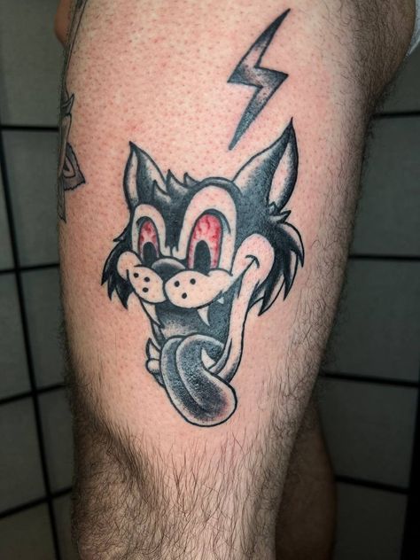 Crazy cat tattooed by tattoo Apprentice pavel diecionce_tattoos Crazy Cat Tattoo, Lsd Cat, Lsd Tattoo, Weird Tattoos, Tattoo Apprentice, Tell My Story, Cartoon Tattoos, Weird Animals, Crazy Cat