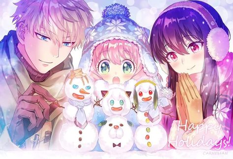 New Year Anime, Fake Family, Anime Christmas, Spy Family, Family Video, Christmas Icons, Anime Family, Spy X Family, Anime Artwork