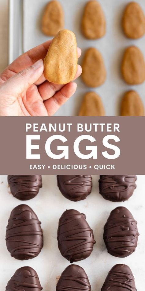 Chocolate Covered Peanut Butter Eggs, Homemade Easter Chocolates, Cute Easter Snack Ideas, Diy Chocolate Eggs, Natural Ingredient Recipes, Easter Treats To Make With Kids, Easter Dessert Ideas For Adults, Healthy Peanut Butter Eggs, Easy Easter Treats For Kids