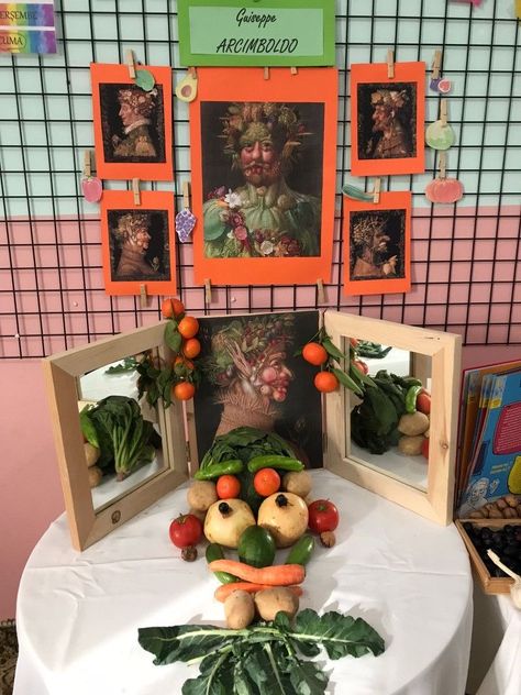 Arcimboldo For Kids, Vegetables Preschool, Guiseppe Arcimboldo, Giuseppe Arcimboldo, Primary School Art, Homeschool Nature Study, Harvest Day, Preschool Units, Eyfs Activities