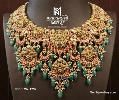 Nakshi Kundan Necklace, Nakshi Kundan Jewellery, Kundan Temple Necklace, Mangatrai Neeraj Jewellery, Nakshi Design, Gold Kundan Necklace, Nakshi Necklace, Mango Haram, Stunning Rings